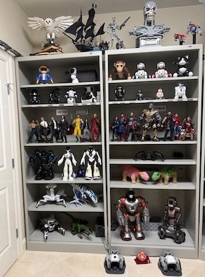 Hobby Room back wall with first two robot cabinets
